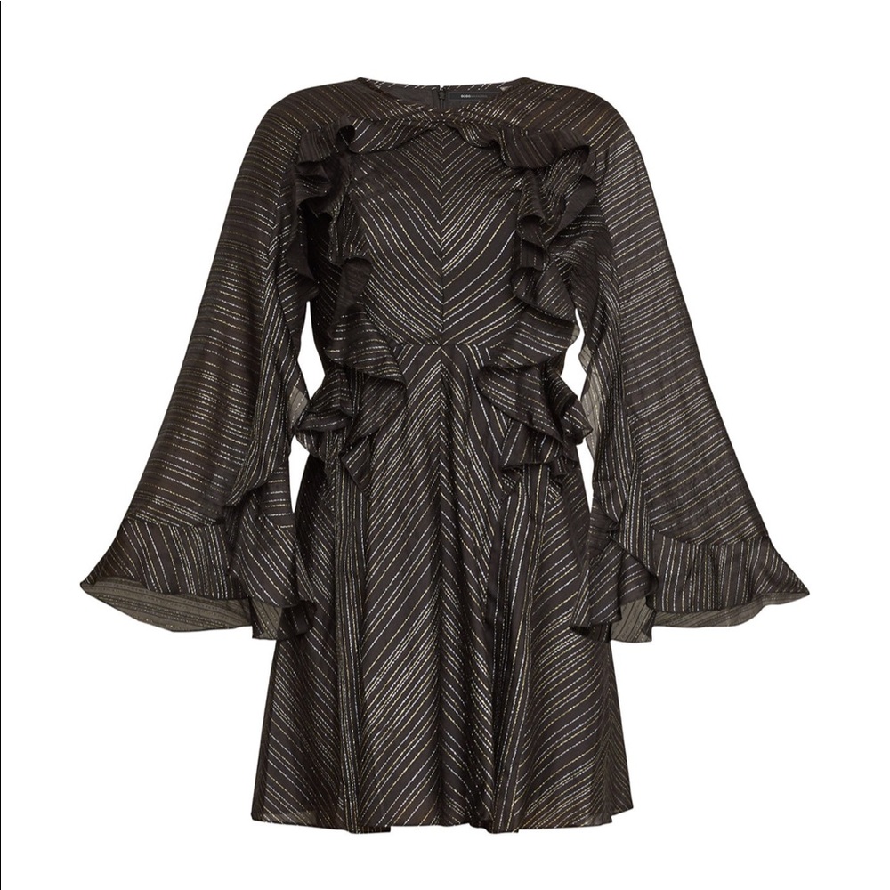 BCBGMAXAZRIA Crew Neck Stripes A-line Nylon dress - Picture 2 of 7